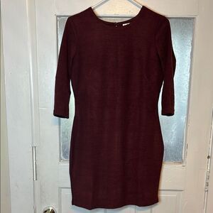 Lavand. Women’s Burgundy mini Dress 3/4 Length Sleeves Size Large